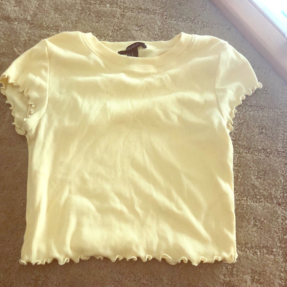 Yellow cropped shirt